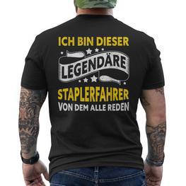 Forklift Driver Legend Forklift Lagerist S T-Shirt mit Rückendruck - Seseable