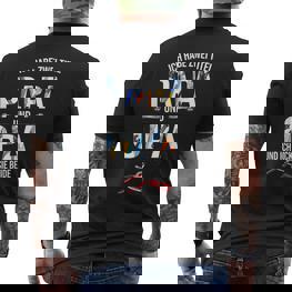 With German Wording “Ich Habe Zwei Titel Papa Und Opa Und Ich Rocke Sie Beide” T-Shirt mit Rückendruck - Seseable