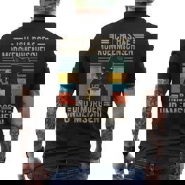 Ich Hasse Morgenmenschen Und Morgen Und Menschen Katzen Black T-Shirt mit Rückendruck - Seseable
