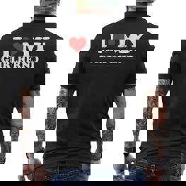 Ich Liebe Meine Freundin Ich Herz Meine Freund German T-Shirt mit Rückendruck - Seseable