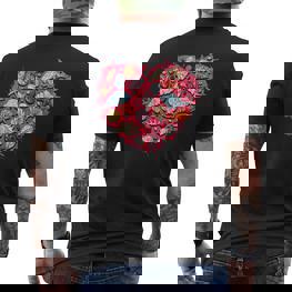 Muscheln Herz T-Shirt mit Rückendruck - Seseable