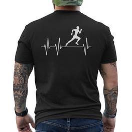 Running Jogger Heartbeat Heartbeat Outfit Sport T-Shirt mit Rückendruck - Seseable