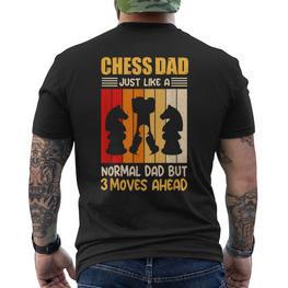 Schach Spielender Vater Schachmeister T-Shirt mit Rückendruck - Seseable