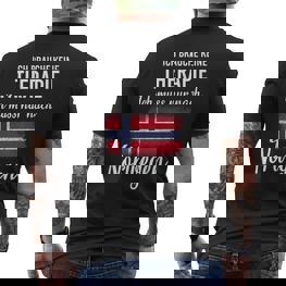 Therapie Nicht Nötig, Nur Norwegen Muss Sein Kurzärmliges Herren-T-Kurzärmliges Herren-T-Shirt, Lustiges Reise-Motto - Seseable