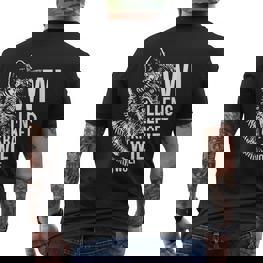 Willenskraft wie Wolf Kurzärmliges Herren-T-Kurzärmliges Herren-T-Shirt Herren, Schwarzes Wolf-Motiv Tee - Seseable