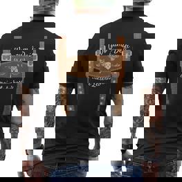 Wo Zum Deifi Is Mei Lederhosn Replacement Lederhose T-Shirt mit Rückendruck - Seseable