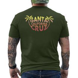 Santa Cruz Ca California Surfer 70S 80S Retro T-Shirt mit Rückendruck - Seseable