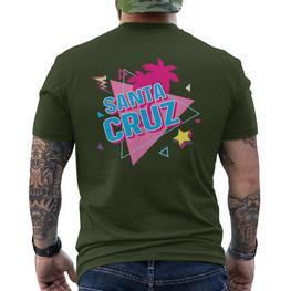 Santa Cruz Ca California Surfer 80S 80S Retro T-Shirt mit Rückendruck - Seseable