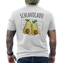 Avocado Sleep Schlavocado Pyjamas Sleeping T-Shirt mit Rückendruck - Seseable