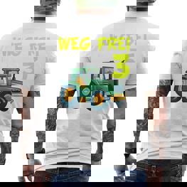 Children's 3Rd Birthday Wake Frei Ich Bin Schon 3 Jahre Traktor Trecker T-Shirt mit Rückendruck - Seseable
