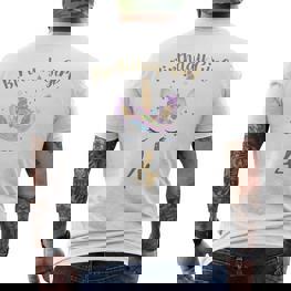 Children's Geburtstags 4 Jahre Mädchen Unicorn T-Shirt mit Rückendruck - Seseable