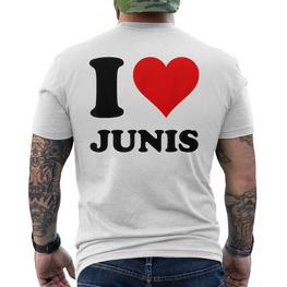 Ich Liebe Junis T-Shirt mit Rückendruck - Seseable