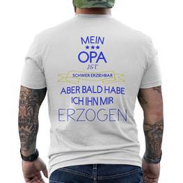 Kinder Opa Erziehen Kinder T-Shirt mit Rückendruck - Seseable