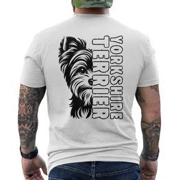 Yorkshire Terrier Hund Herrchen Frauchen Hunde T-Shirt mit Rückendruck - Seseable