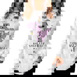 Vinosaurus Rex Dino Dinosaur Wine Wine Am Pm Fun Sweatshirt Frauen - Seseable