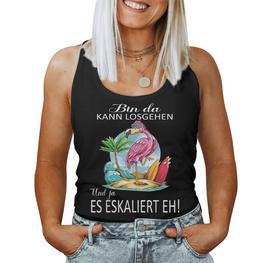 Flamingo Bin Da Kann Losgehen Und Ja Es Escaliert Eh Costume Tank Top Frauen - Seseable