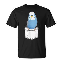 Budgie Chest Pocket Bird Pet Welli T-Shirt - Seseable