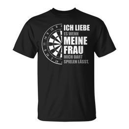 Dart Player Saying Ich Liebe Meine Frau Dart T-Shirt - Seseable