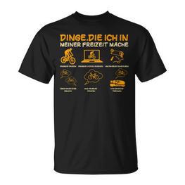 Dinge Die Ich In Meiner Freizeit Mache Bicycle Cyclist Black T-Shirt - Seseable