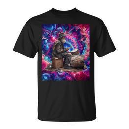 Drumming Tess Für Die Old Man Psychedelic Street Drummers T-Shirt - Seseable