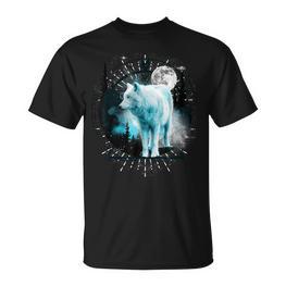 Lone Wolf Wolf Moon Wildlife T-Shirt - Seseable