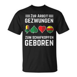 Zum Schafkopfen Geboren Kartenspiel Schafkopf & Doppelkopf T-Shirt - Seseable