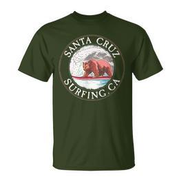 Vintage Surfer California I Retro Santa Cruz California S T-Shirt - Seseable