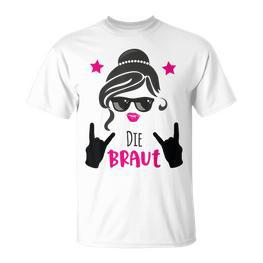 Die Braut Rockt Team Bride Outfit Jga Group S T-Shirt - Seseable