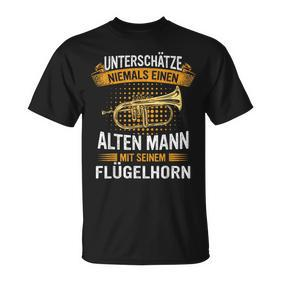 Flugelhorn Alter Mann Flugelhornist Instrument T-Shirt - Seseable De
