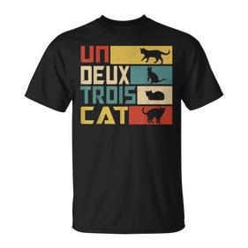 Un Deux Trois Cat French Word Game Cat T-Shirt - Seseable De