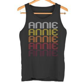 Annie Retro Wordmark Pattern – Vintage Style Tank Top - Seseable De