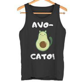 Avo-Cato Cat Avocado Meow Cat Tank Top - Seseable De
