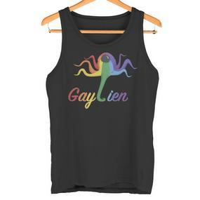 Gaylien Gay Alien Lgbt Queer Trans Bi Regenbogen Gay Pride Tank Top - Seseable De