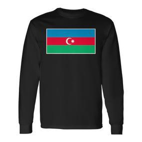 Azerbaijan Flag Vintage Azerbaijani Colors Langarmshirts - Seseable De