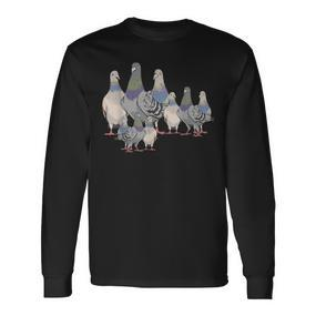 Bird Animal Motif Pigeon Langarmshirts - Seseable De