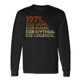 Birthday Vintage 1971 Man Myth Legend Langarmshirts - Seseable De