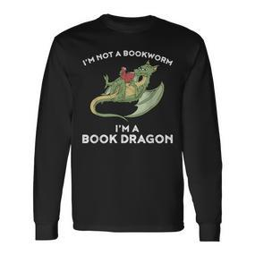 Book Dragon Kein Buchwurm Sondern Ein Dragon Langarmshirts - Seseable De