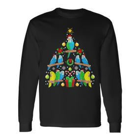 Budgie Christmas Tree Bird Christmas Langarmshirts - Seseable De