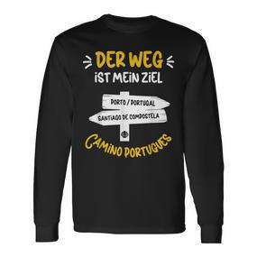 Der Weg Ist Mein Ziel Pilgern Camino Portugues German Language Langarmshirts - Seseable De