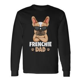 Frenchie Dad French Bulldog Dad Langarmshirts - Seseable De