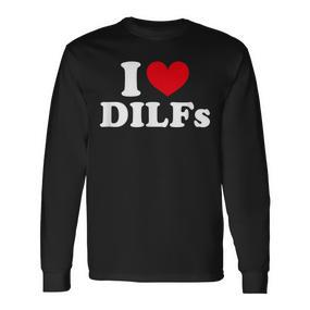 I Love Dilfs I Heart Dilfs Red Heart Langarmshirts - Seseable De