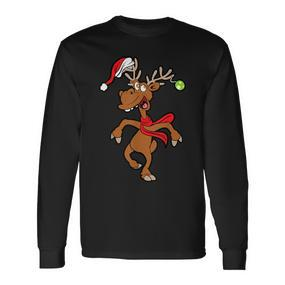 Reindeer Rudolf Christmas Xmas Langarmshirts - Seseable De