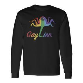 Gaylien Gay Alien Lgbt Queer Trans Bi Regenbogen Gay Pride Langarmshirts - Seseable De