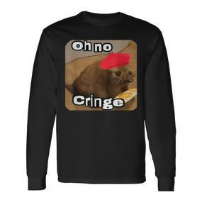 Oh No Cringe Cat French Baguette Internet Cat Meme Langarmshirts - Seseable De