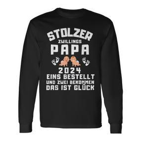 Papa Von Zwillingen 2024 Saying Proud Twin Papa 2024 Langarmshirts - Seseable De