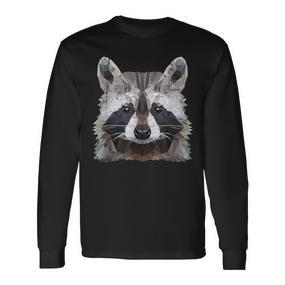 Raccoon Vintage Polygon Raccoon Langarmshirts - Seseable De