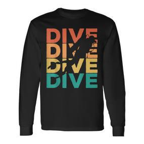 Retro Vintage Diving For Diver Langarmshirts - Seseable De