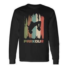 Vintage Parkour Freerunner Retro Parkour Runner Langarmshirts - Seseable De