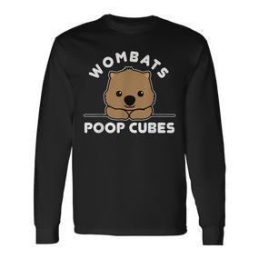 Wombats Poop Cubes Cute Kawaii Wombat Quote Langarmshirts - Seseable De