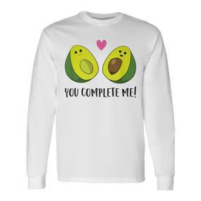Avocado You Complete Me Vegan Partner Look Avocado Langarmshirts - Seseable De